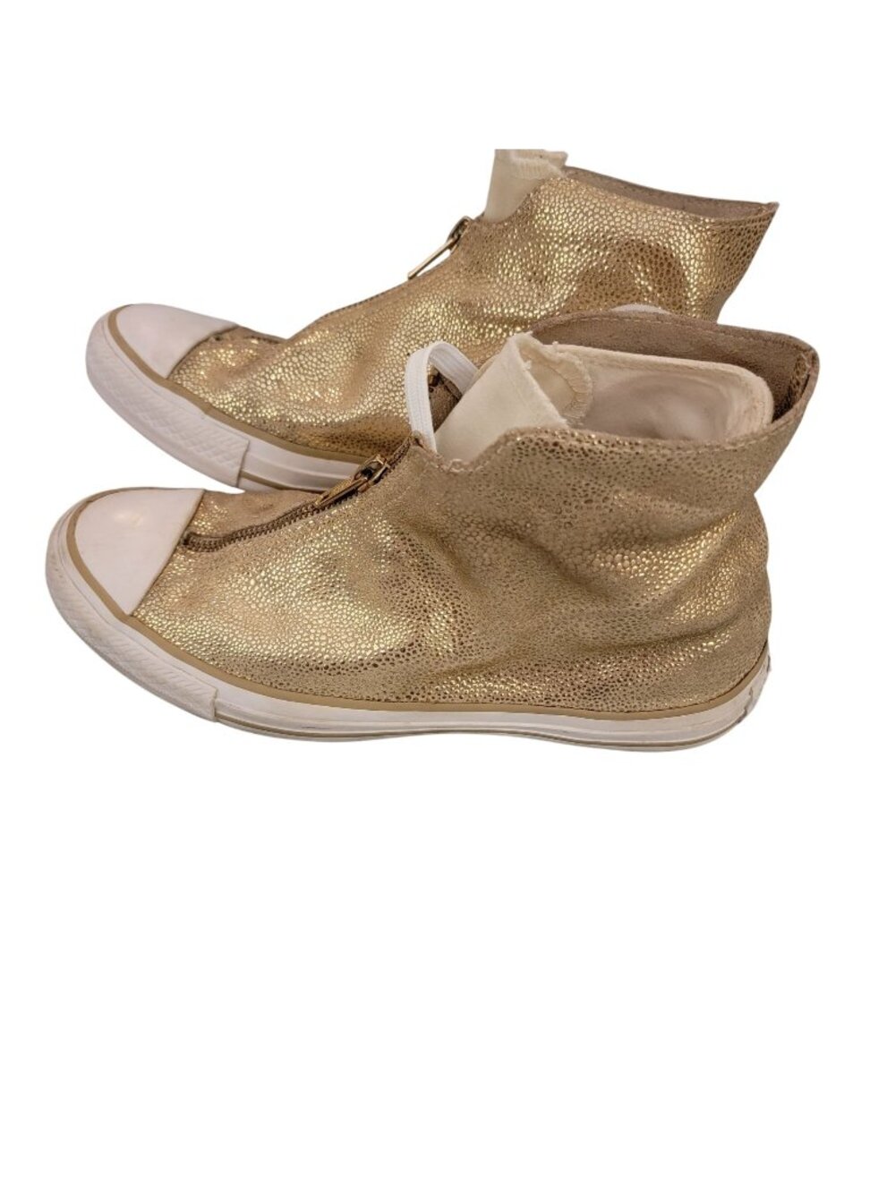 Converse CTAS Shroud Metallic Gold High Top Sneakers Zip Womens 7.5 Rare